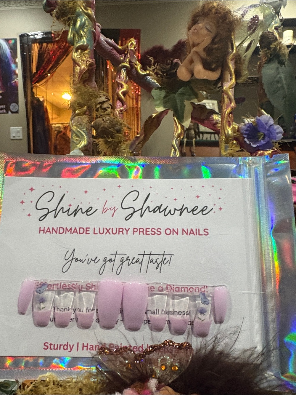 Light Lavender French tips & designs over a clear base Nail Set NWT 1/$10, 5/$35